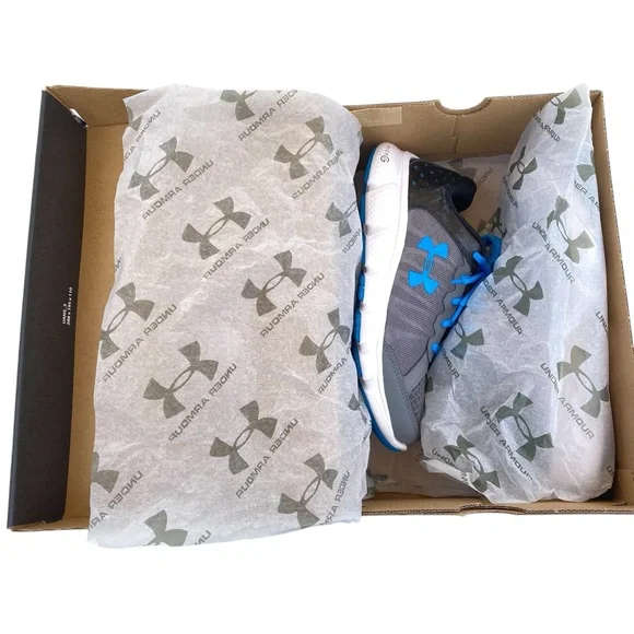 Under Armour Blue Gray Sneakers Athletic Running Shoes - Picture 6 of 6